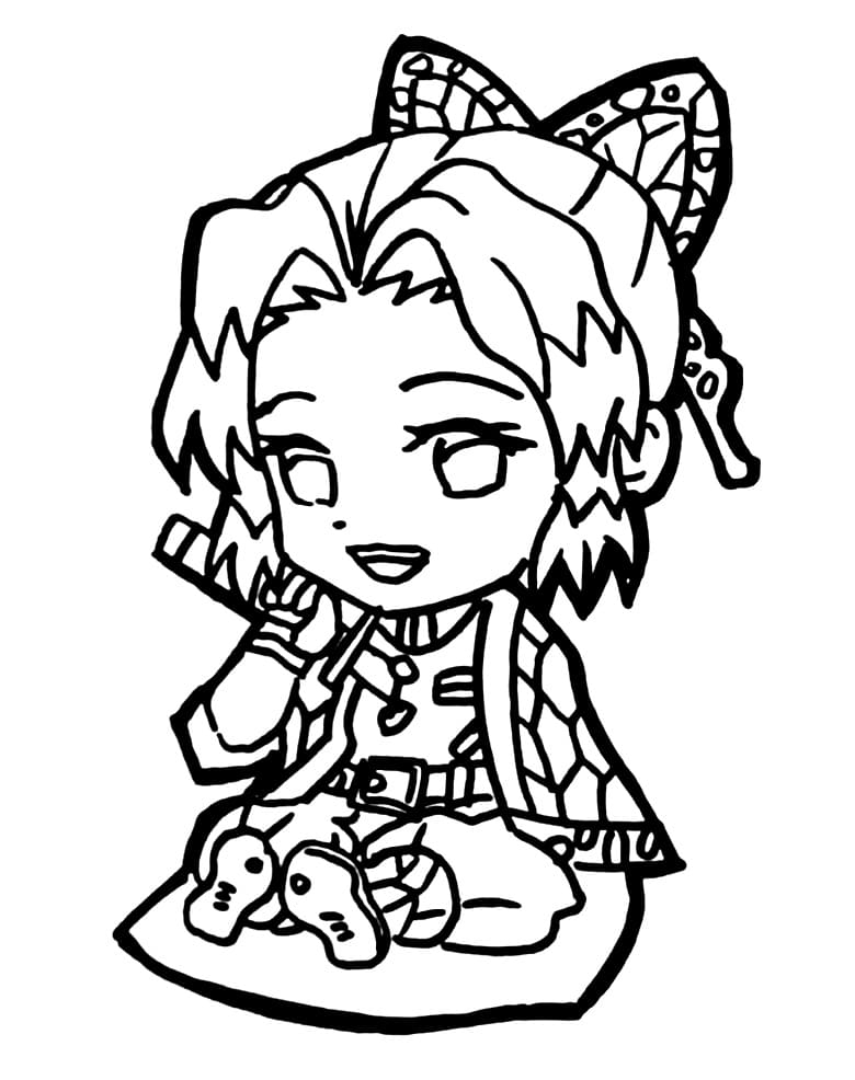 Shinobu Coloring Page Anime Coloring Pages