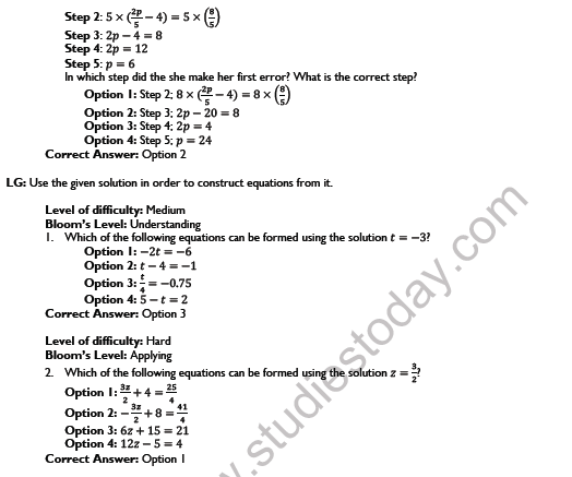Simple Equations For Class 7 Worksheet With Answers Tessshebaylo