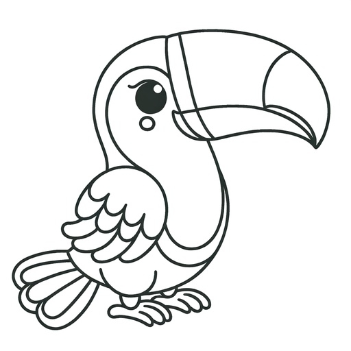 Simple Toucan Coloring Page 4 Free Printable Pages