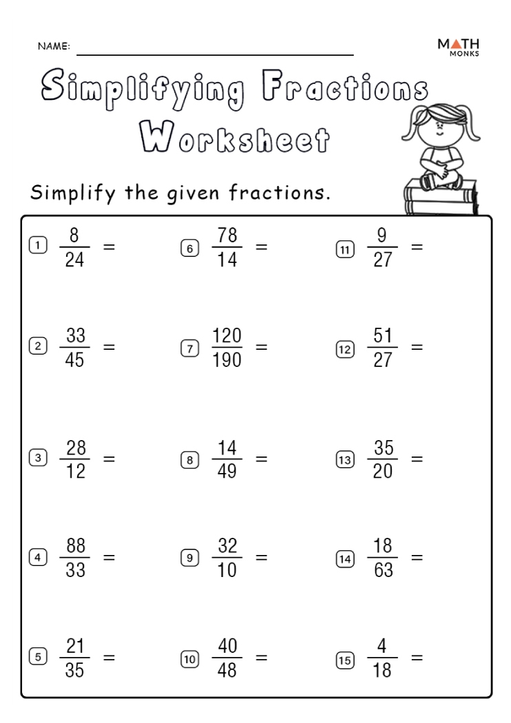 Simplifying Fractions Worksheets Math Monks Worksheets Library