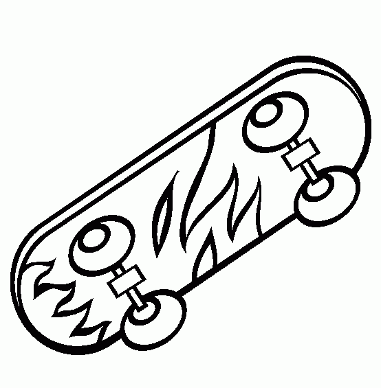 Skateboard Coloring Page