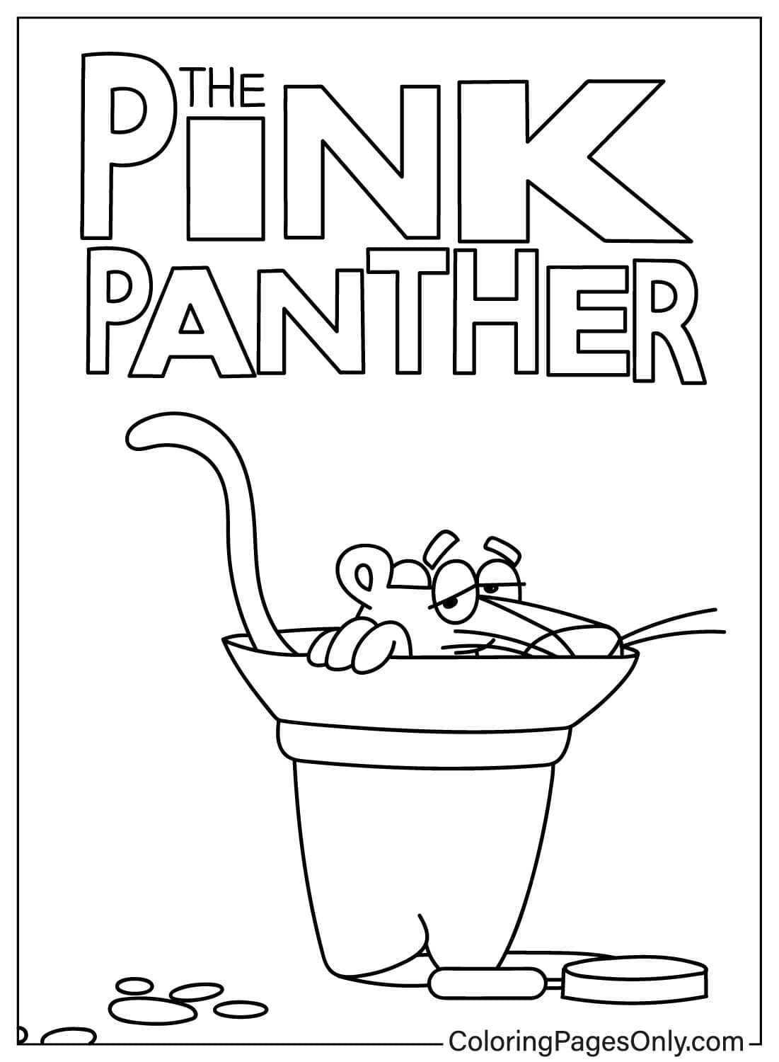 Sleeping Pink Panther Free Printable Coloring Pages