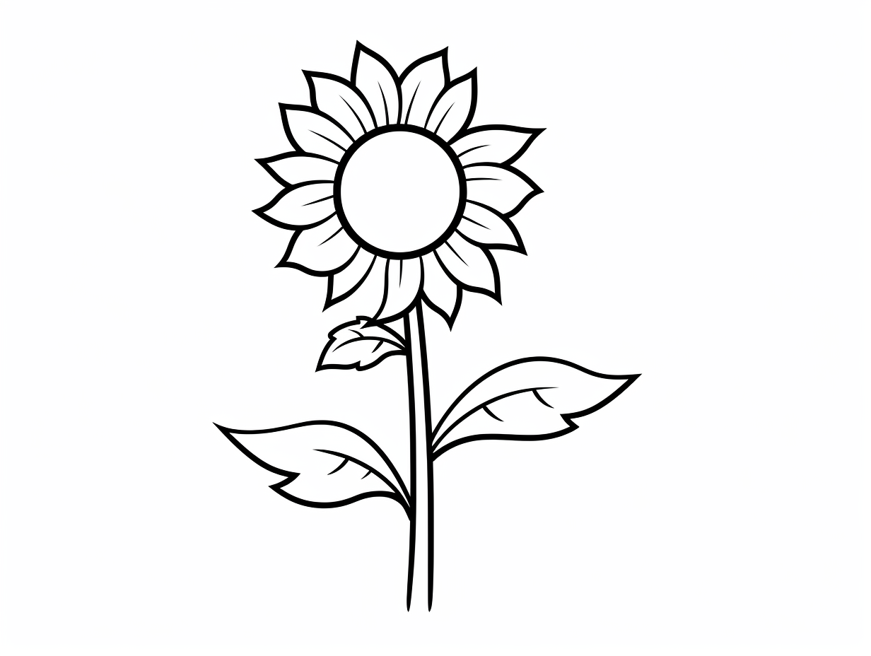 Smiling Sunflower Coloring Sheet Coloring Page