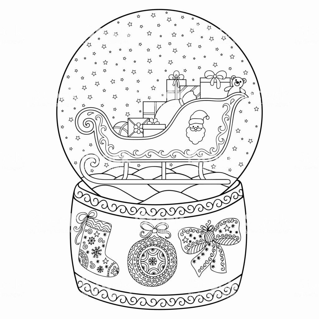 Snow Globe Coloring Page Printable