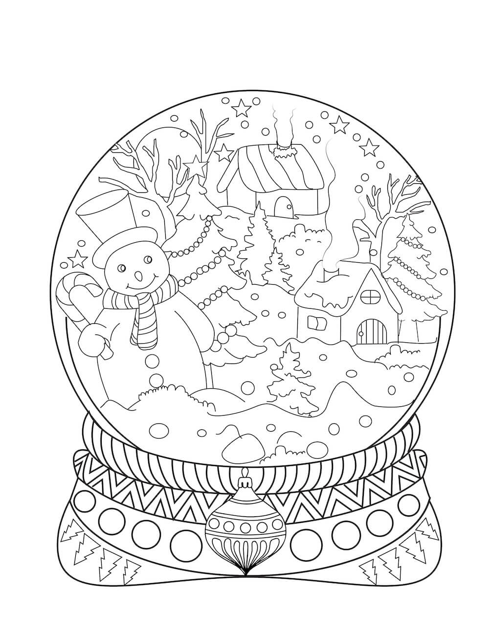 Snow Globe Coloring Page Reading Adventures For Kids Ages 3 To 5