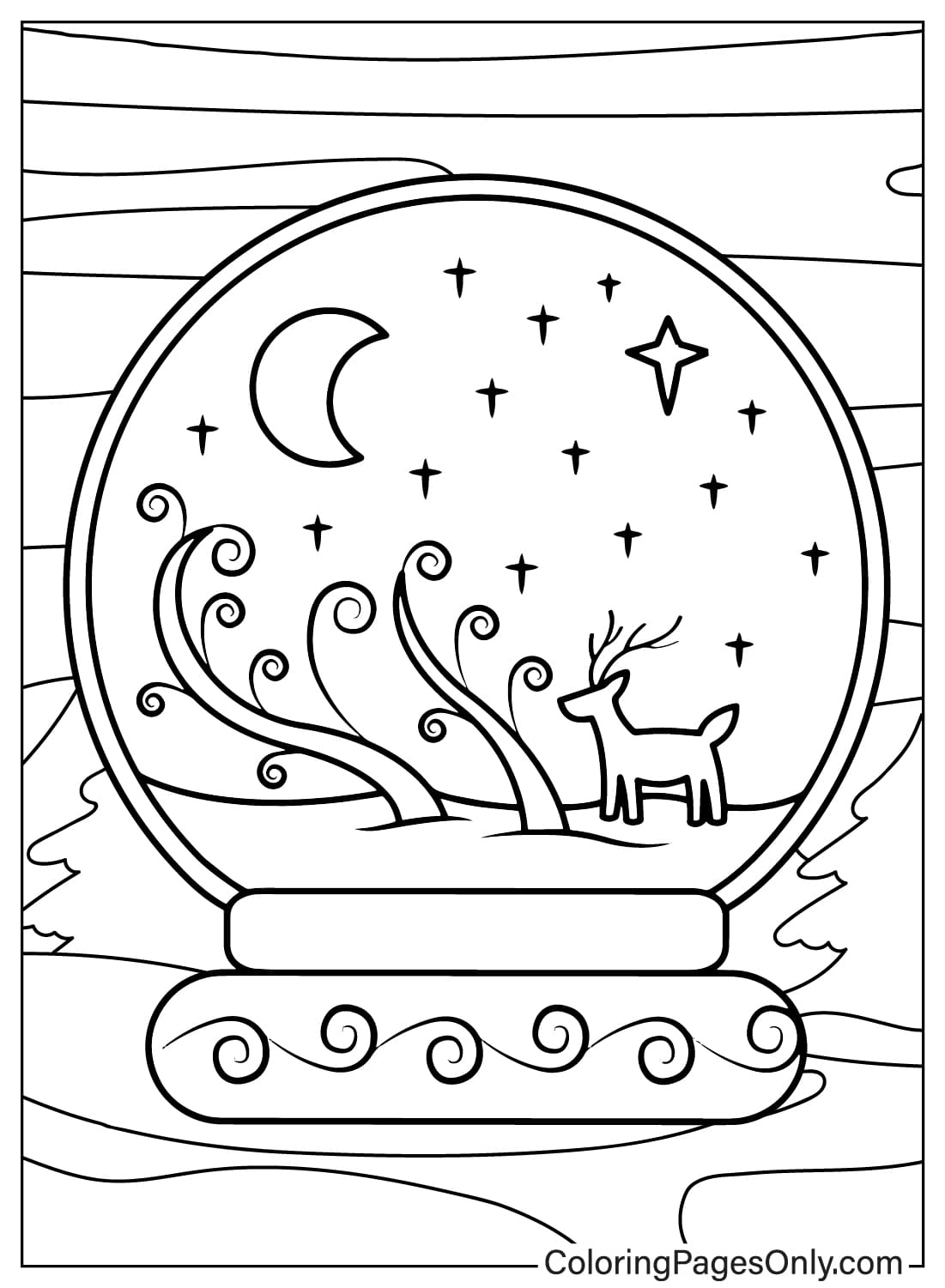 Snow Globe Coloring Sheet Free Printable Coloring Pages