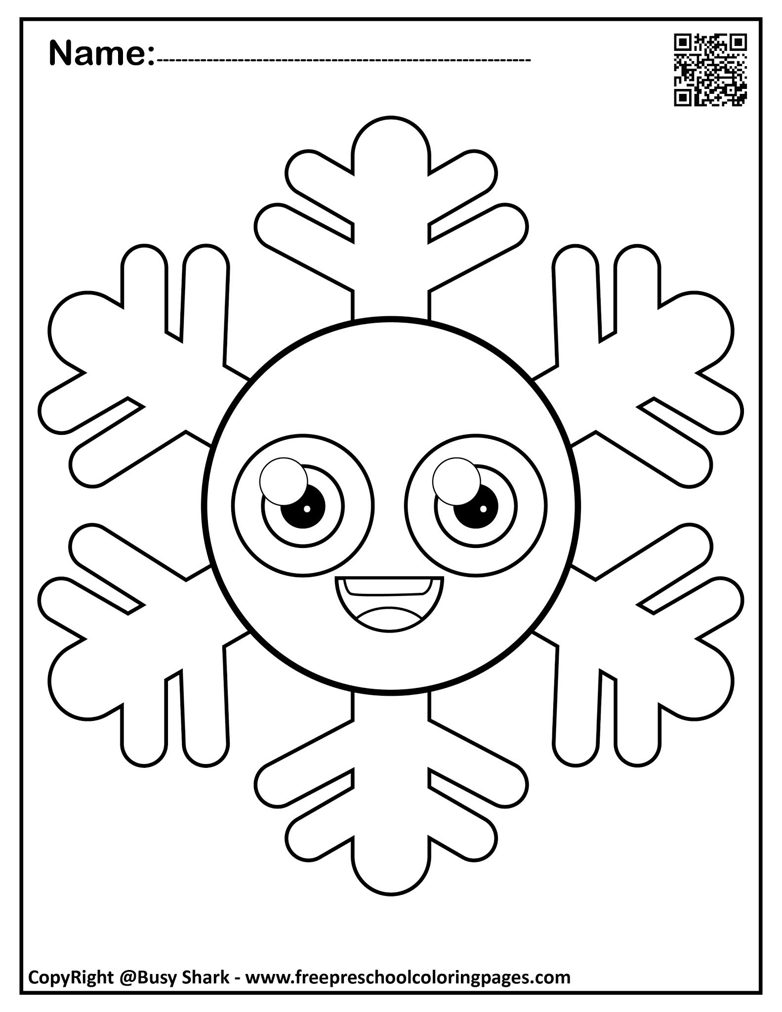 Snowflakes Preschool Coloring Pages
