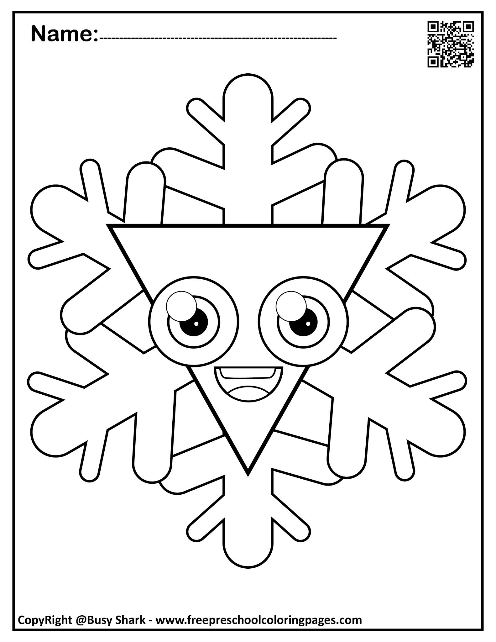 Snowflakes Preschool Coloring Pages
