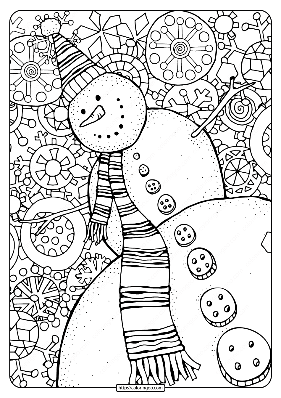 Snowman Coloring Sheet Printable