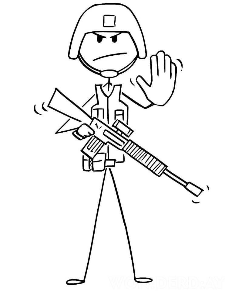 Soldier Stickman Coloring Page Free Printable Coloring Pages For Kids