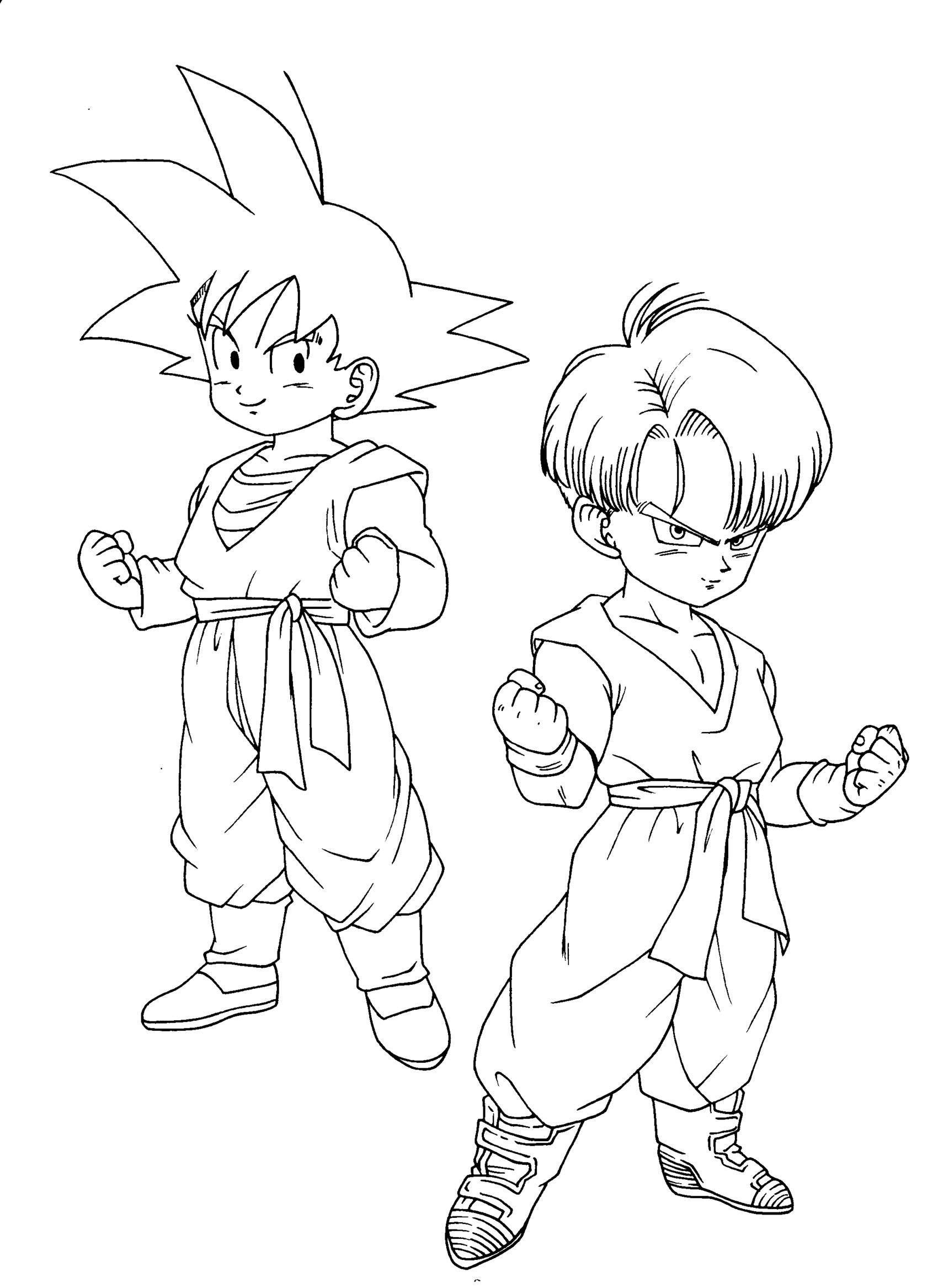 Songoten Trunks Dragon Ball Coloring Pages