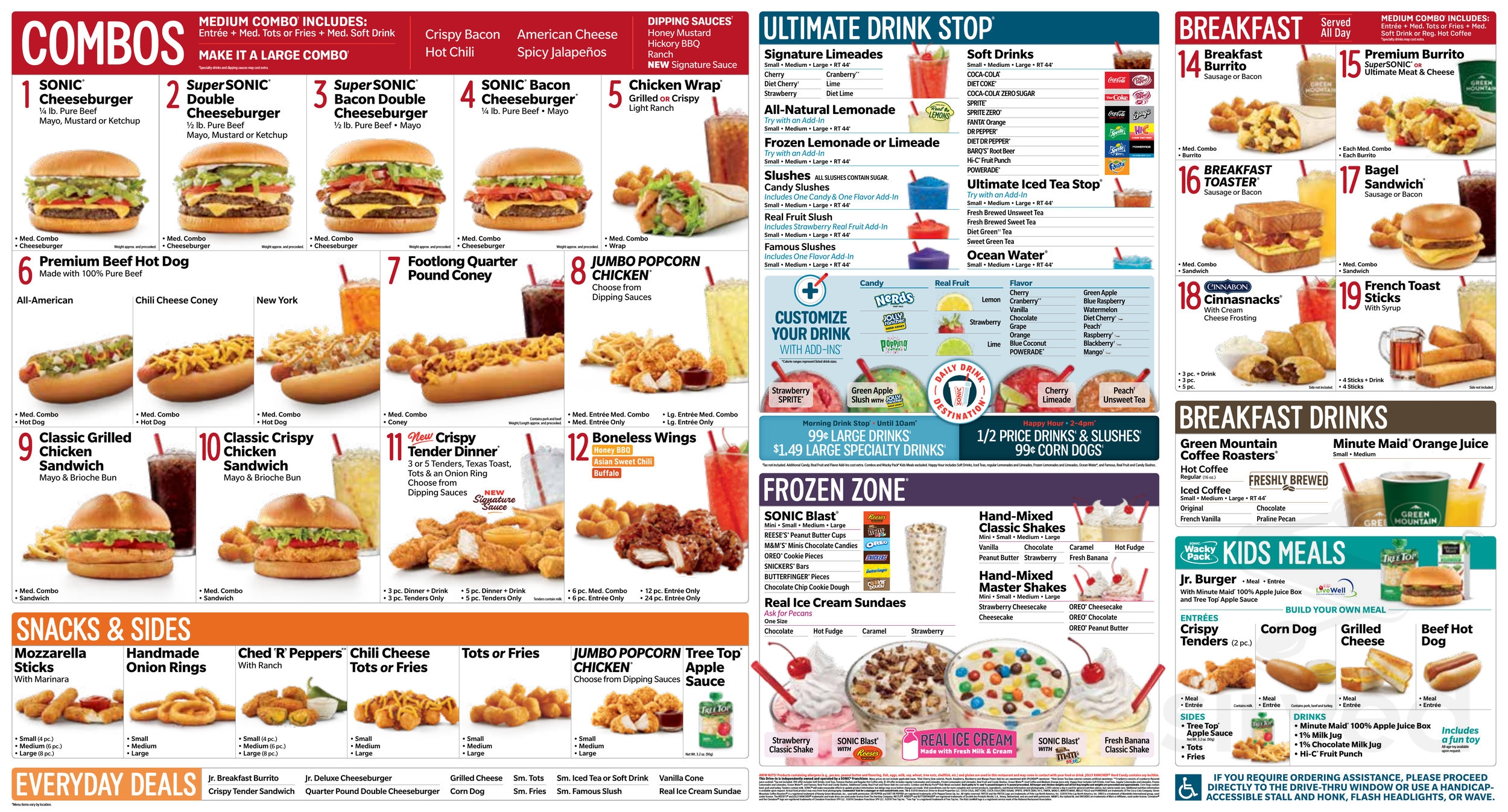 Sonic Printable Menu