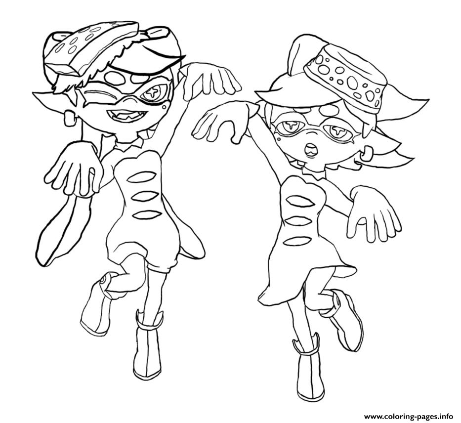 Splatoon Squid Sisters Coloring Page Printable