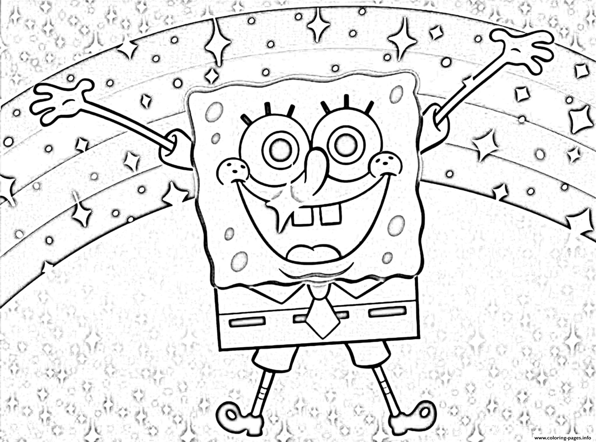 Spongebob Rainbow Coloring Page Printable