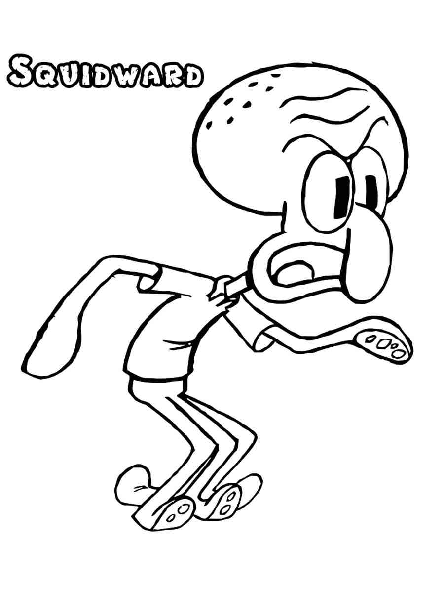 Squidward Coloring Pages