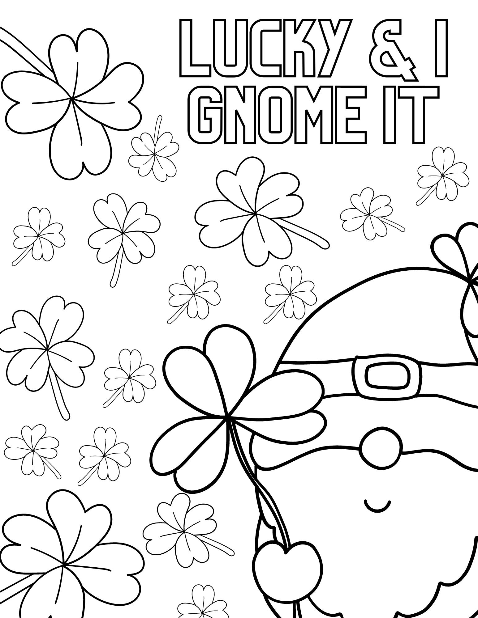 St Patrick s Day Gnomes Coloring Pages Two Kids And A Coupon