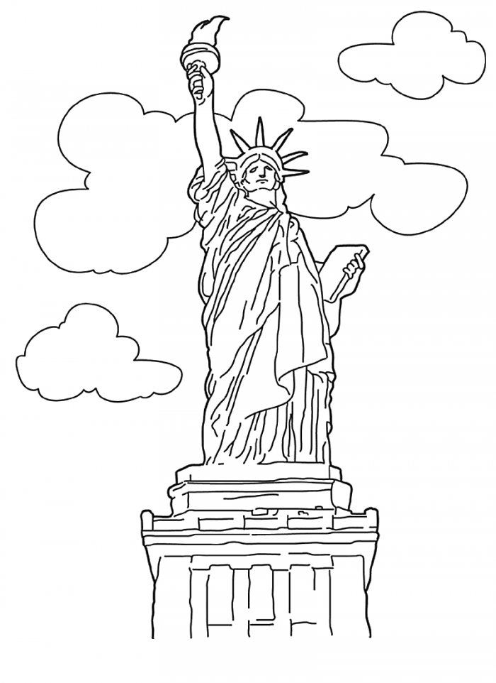 Statue Of Liberty Coloring Sheet Coloring Home
