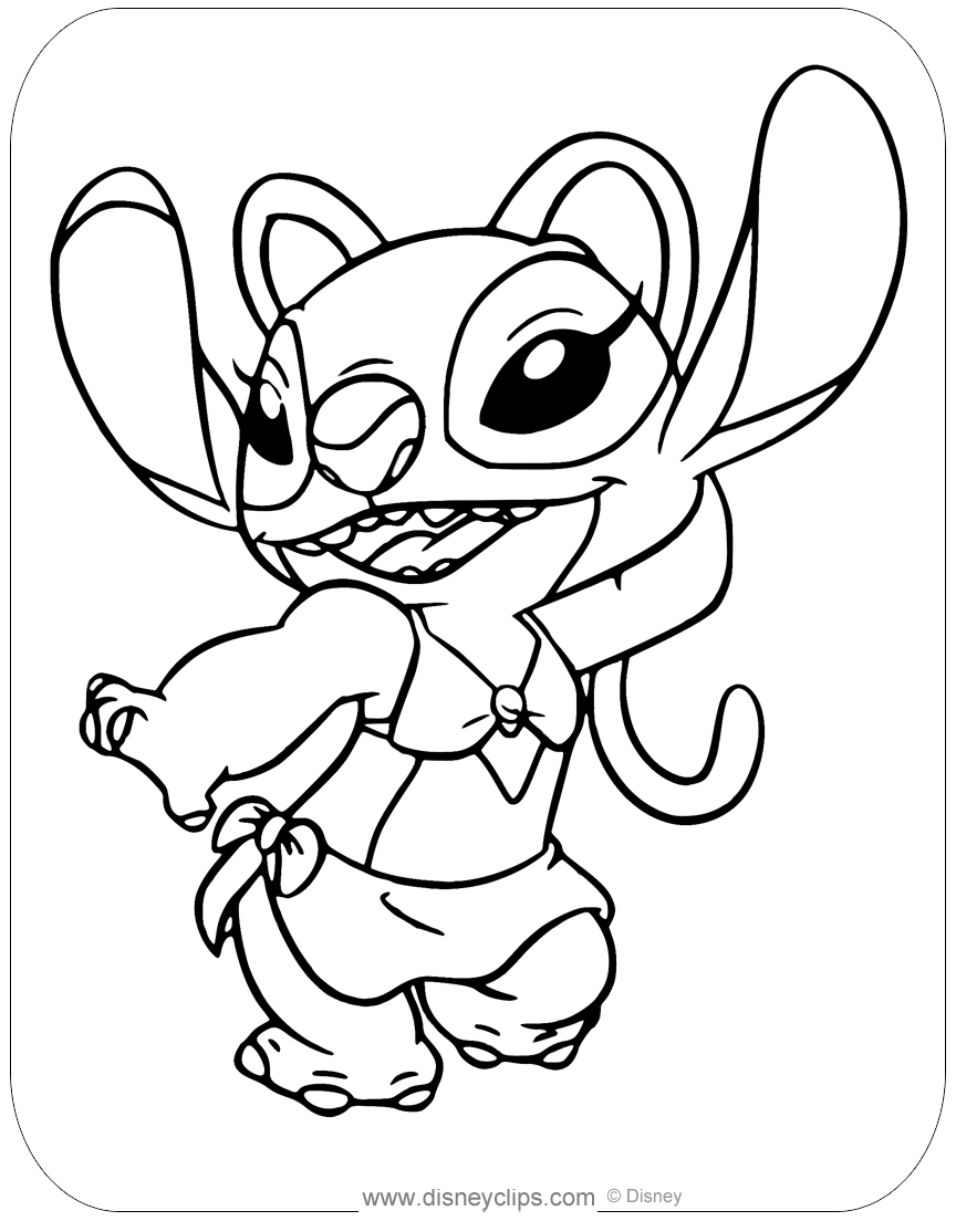 Stitch Angel Coloring Pages Coloring Nation