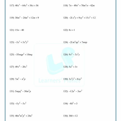 Stream Factorisation Class 8 Worksheet VERIFIED From Christy Brown 