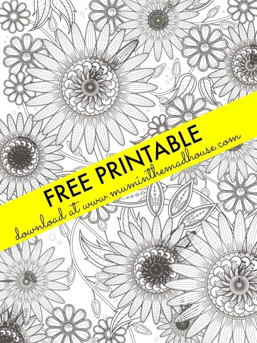Sunflower Colouring Page Mum In The Madhouse