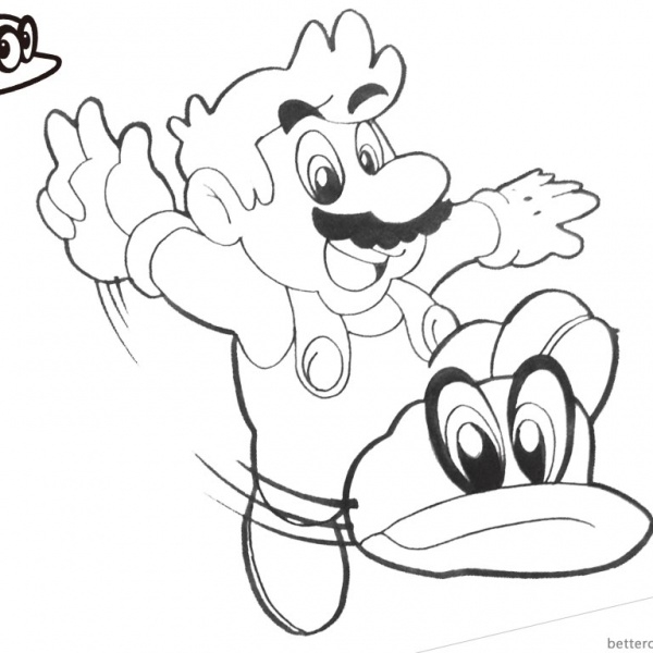 Super Mario Odyssey Coloring Pages Block Free Printable Coloring Pages