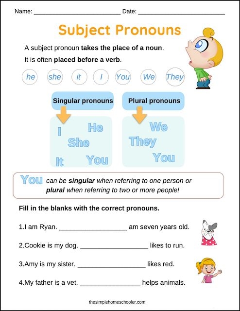 Super Subject And Object Pronouns Worksheets Easy Print The 