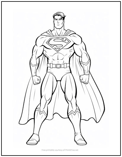 Superman Coloring Page Print It Free