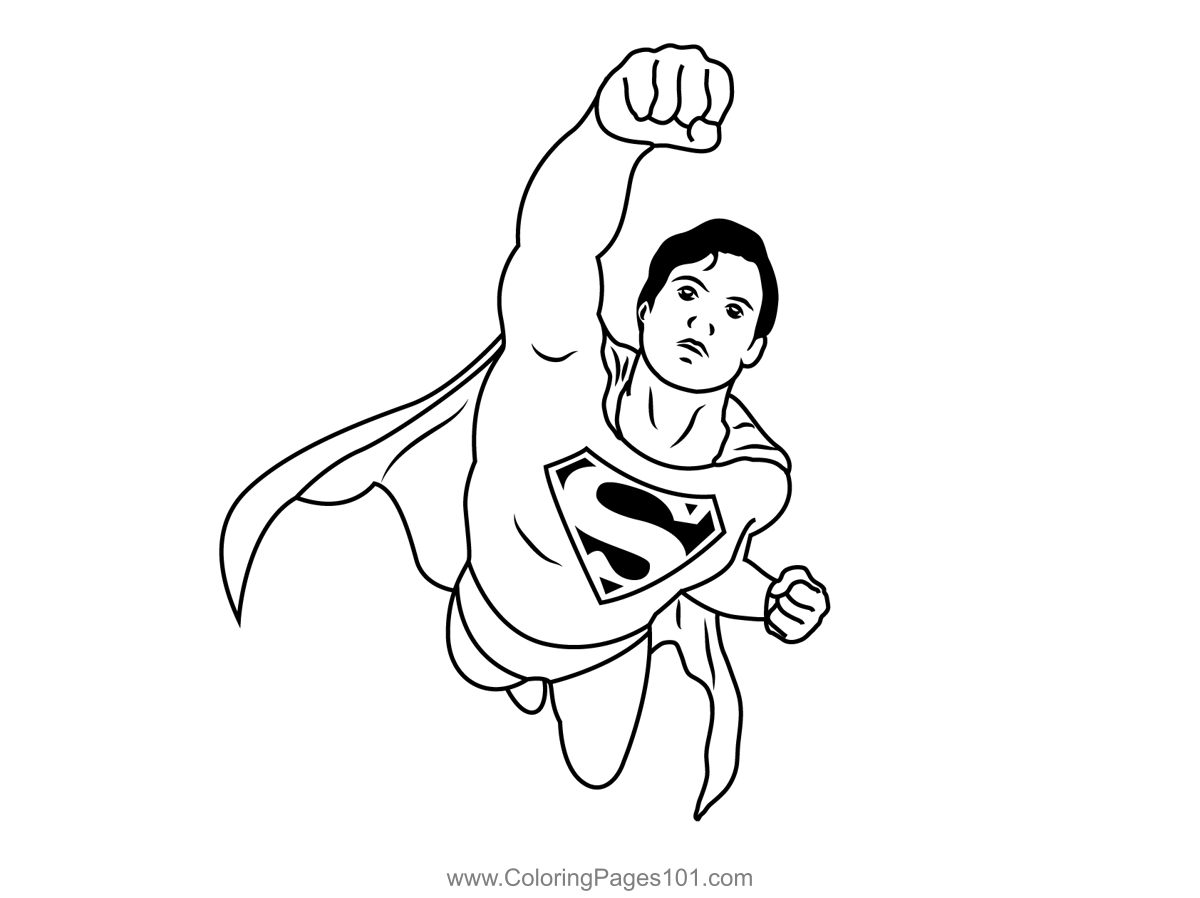 Superman Flying Up Coloring Page For Kids Free Superman Printable 