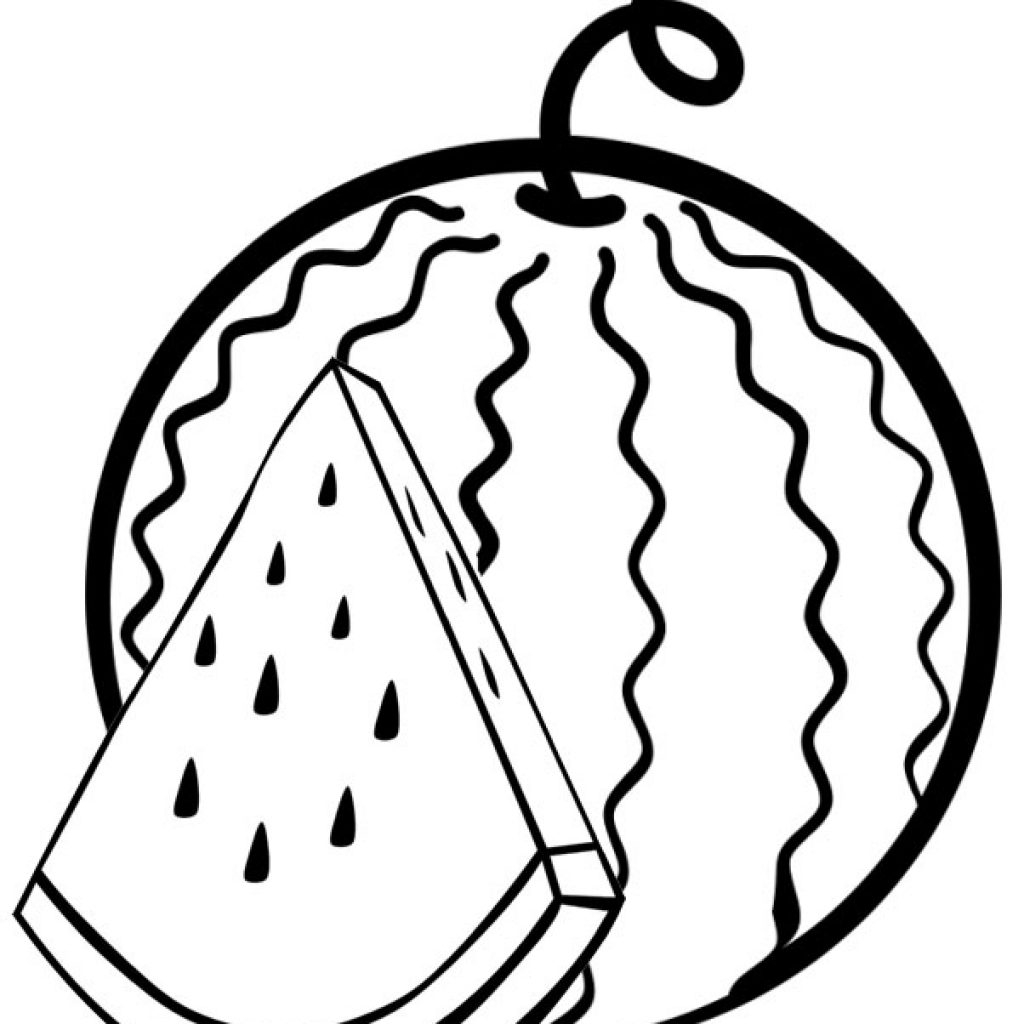 Sweet Watermelon Coloring Page Mitraland