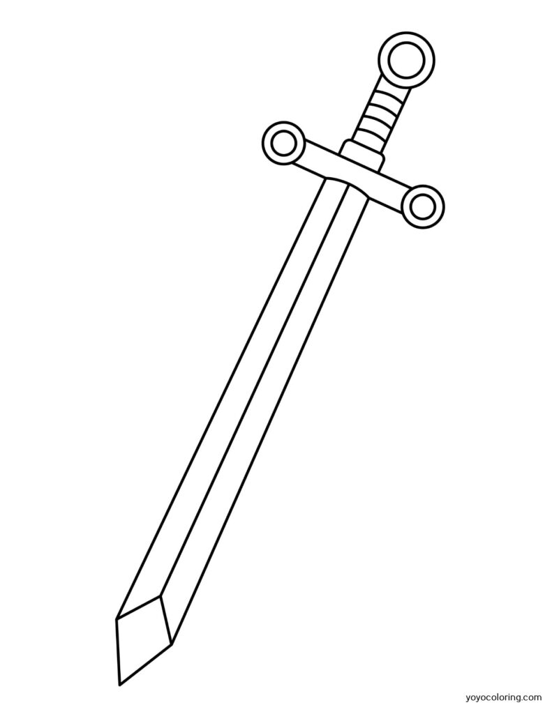 Sword Coloring Pages Printable Painting Template