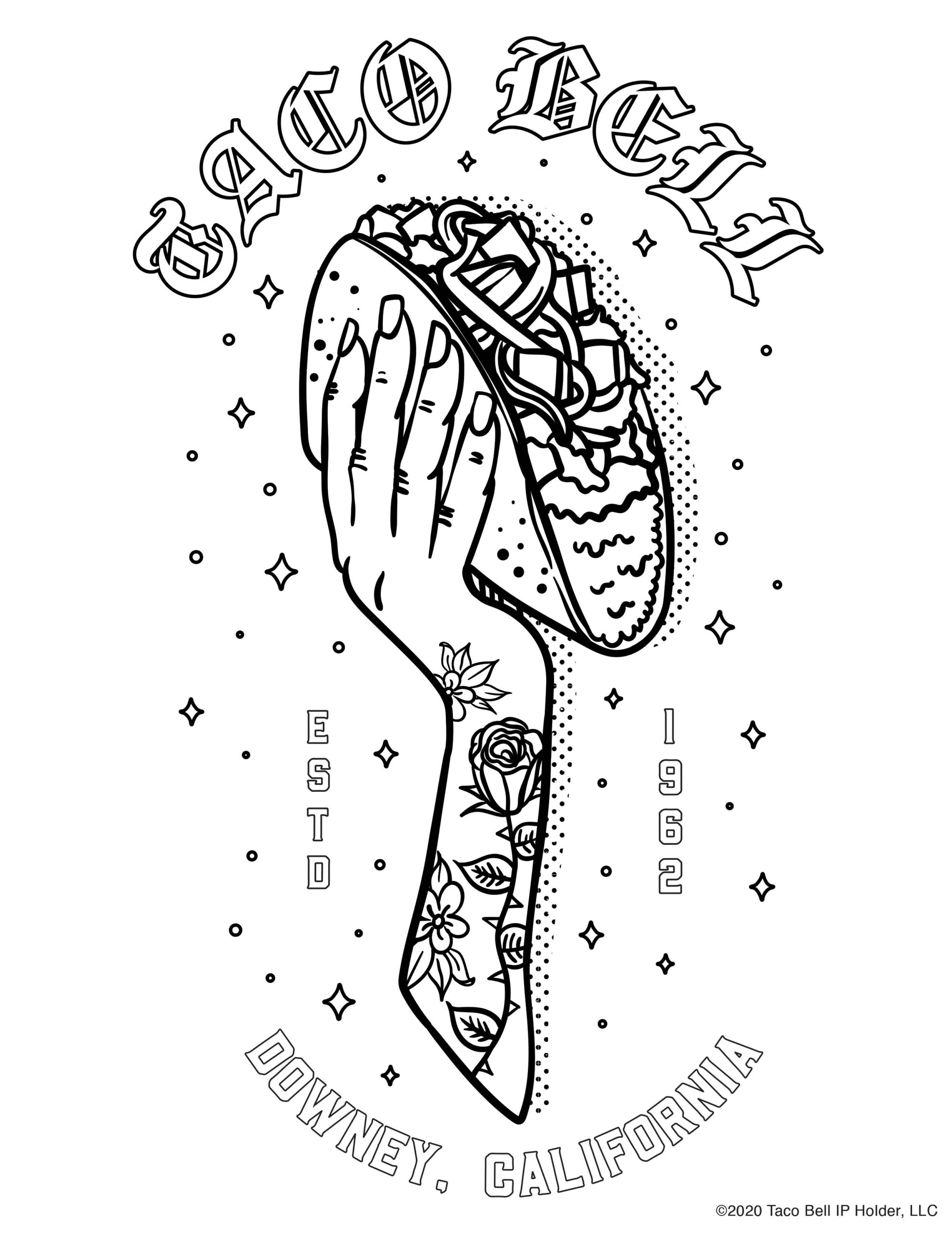 Taco Bell Coloring Pages Coloring Nation