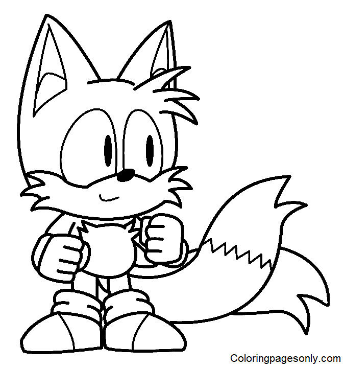 Tails Baby Coloring Page Free Printable Coloring Pages