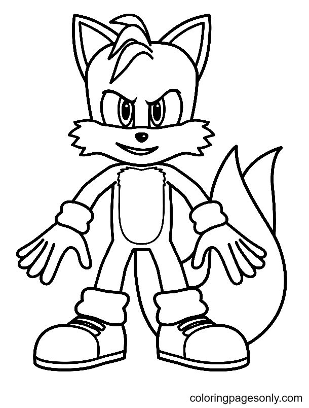Tails From Sonic The Hedgehog 2 Coloring Page Free Printable Coloring