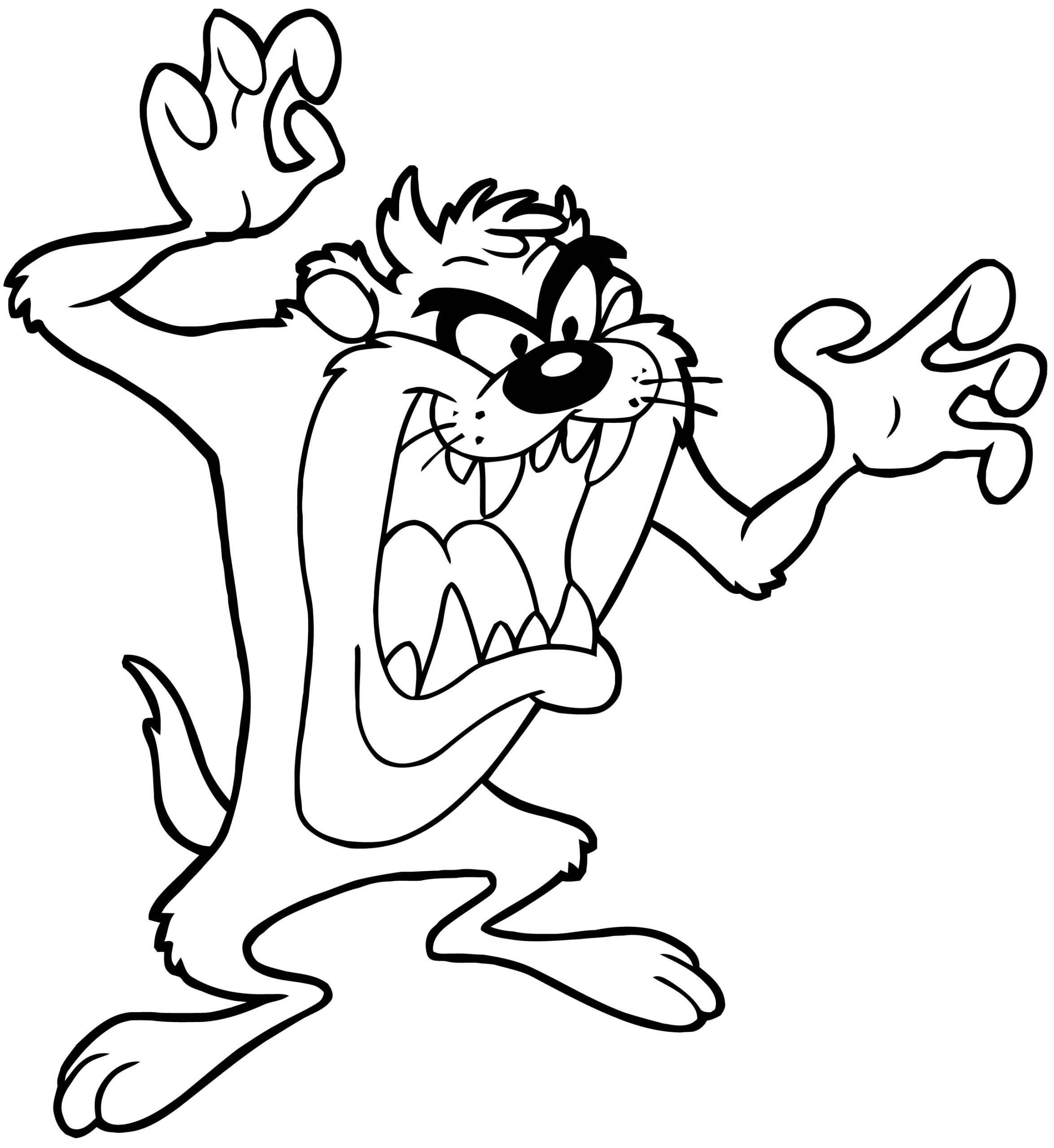 Taz Looney Tunes The Looney Tunes Show Yell Coloring Page 