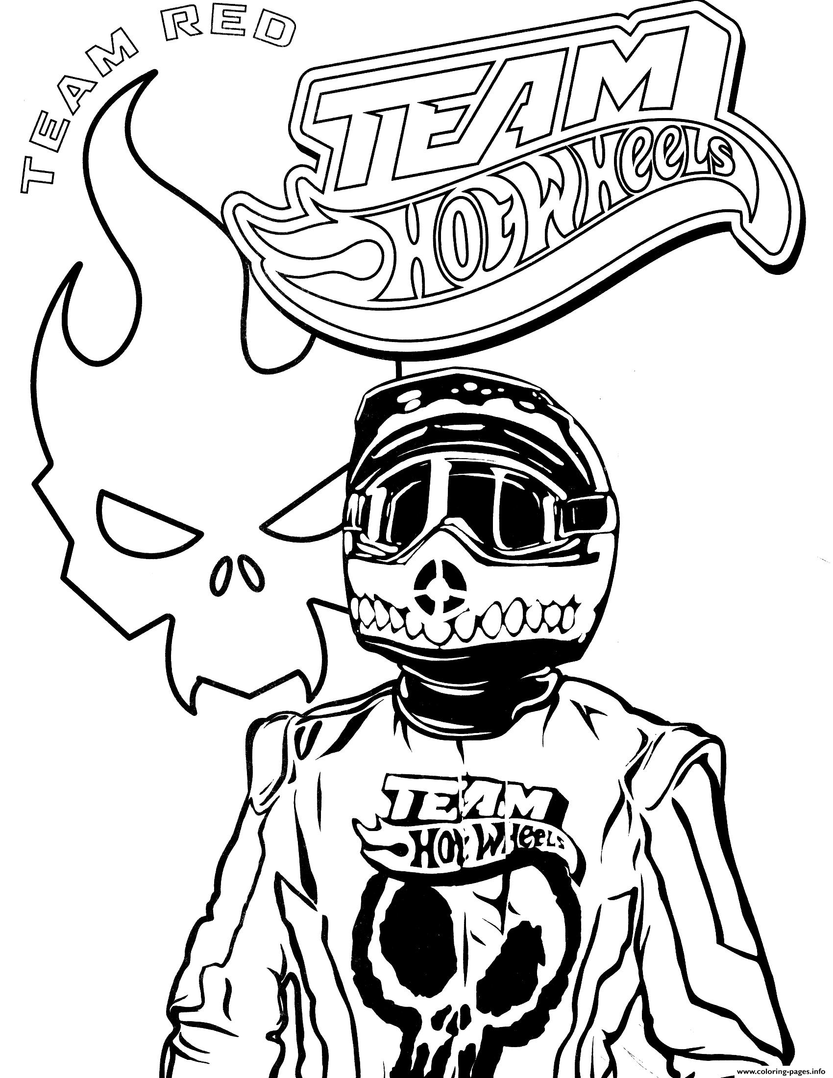 Team Hot Wheels Coloring Page Printable