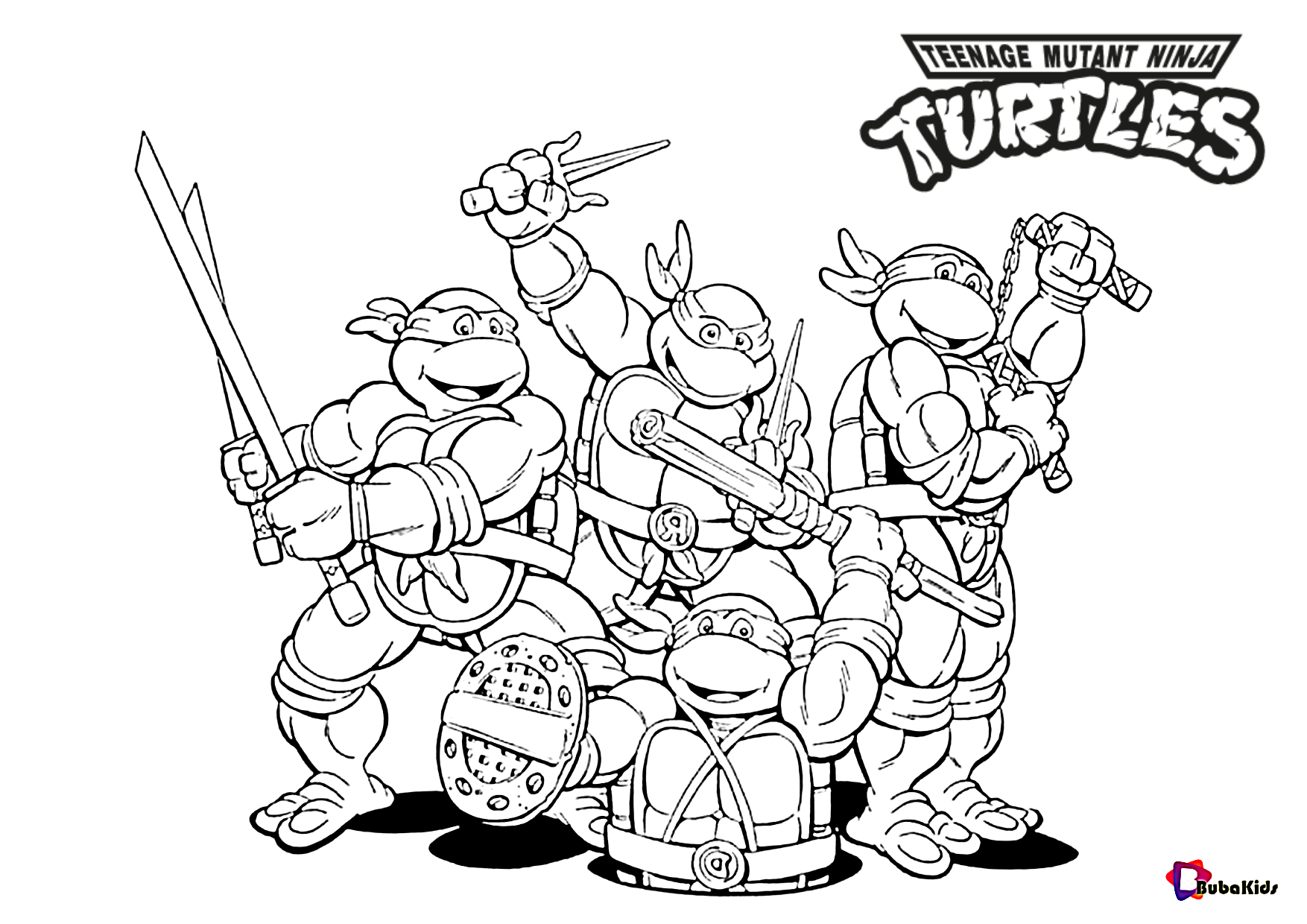 Teenage Mutant Ninja Turtles Coloring Pages BubaKids