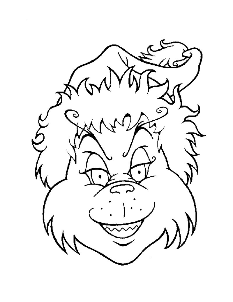 The Grinch 39 s Head Coloring Pages Hellokids
