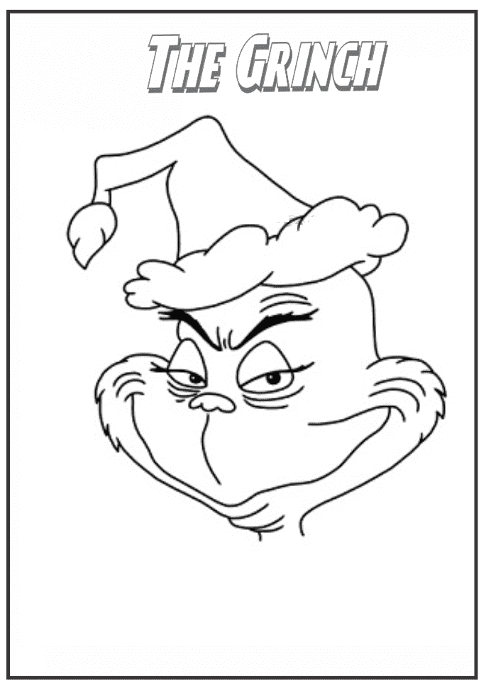The Grinch Portrait Coloring Pages Christmas Coloring Pages 