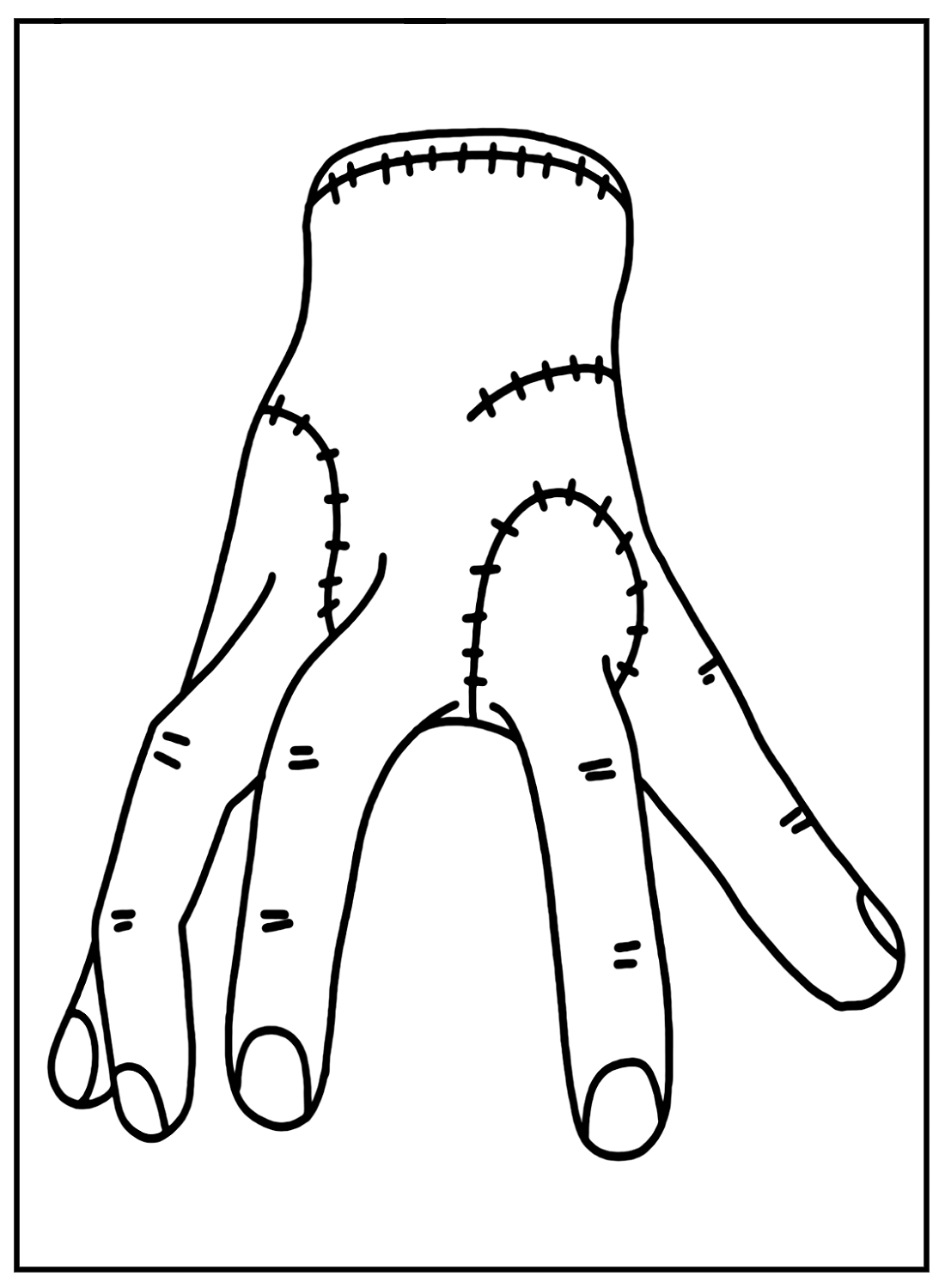 Thing From Wednesday Addams Coloring Page Free Printable Coloring Pages