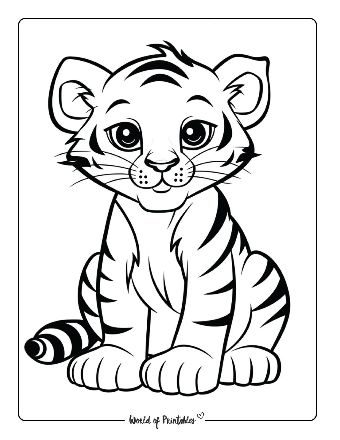 Tiger Coloring Pages For Kids Adults World Of Printables