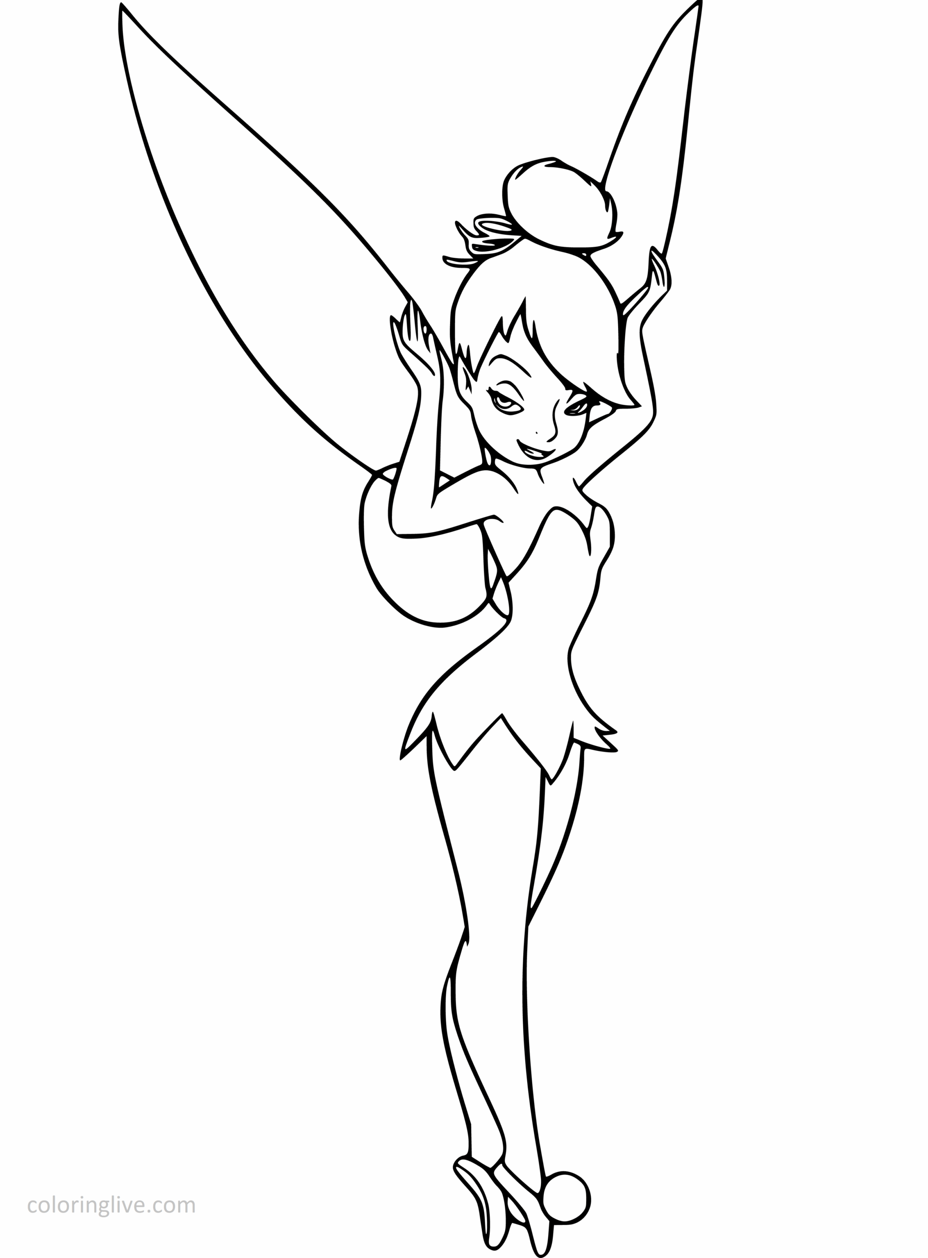 Tinker Bell Coloring Pages 6 Printable Sheets Simple To Draw Easy
