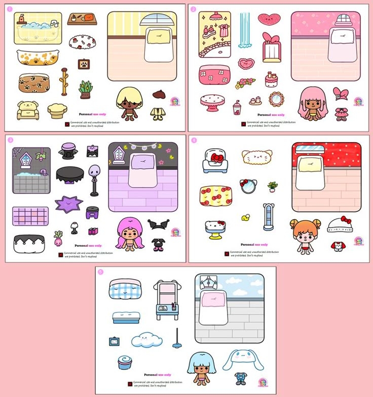Toca Boca Sanrio Room Paper Diy Printables for Kids paper Crafts paper 