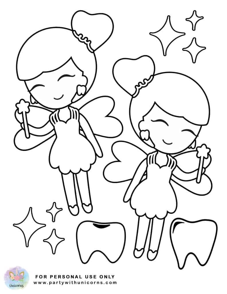 Tooth Fairy Coloring Pages Free Printable Tooth Fairy Coloring Pages 