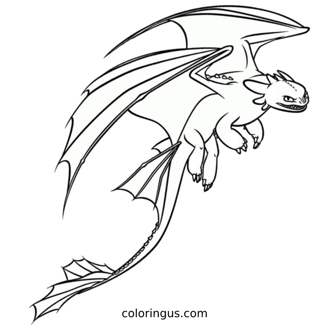 Toothless Coloring Pages Free Printable PDF 