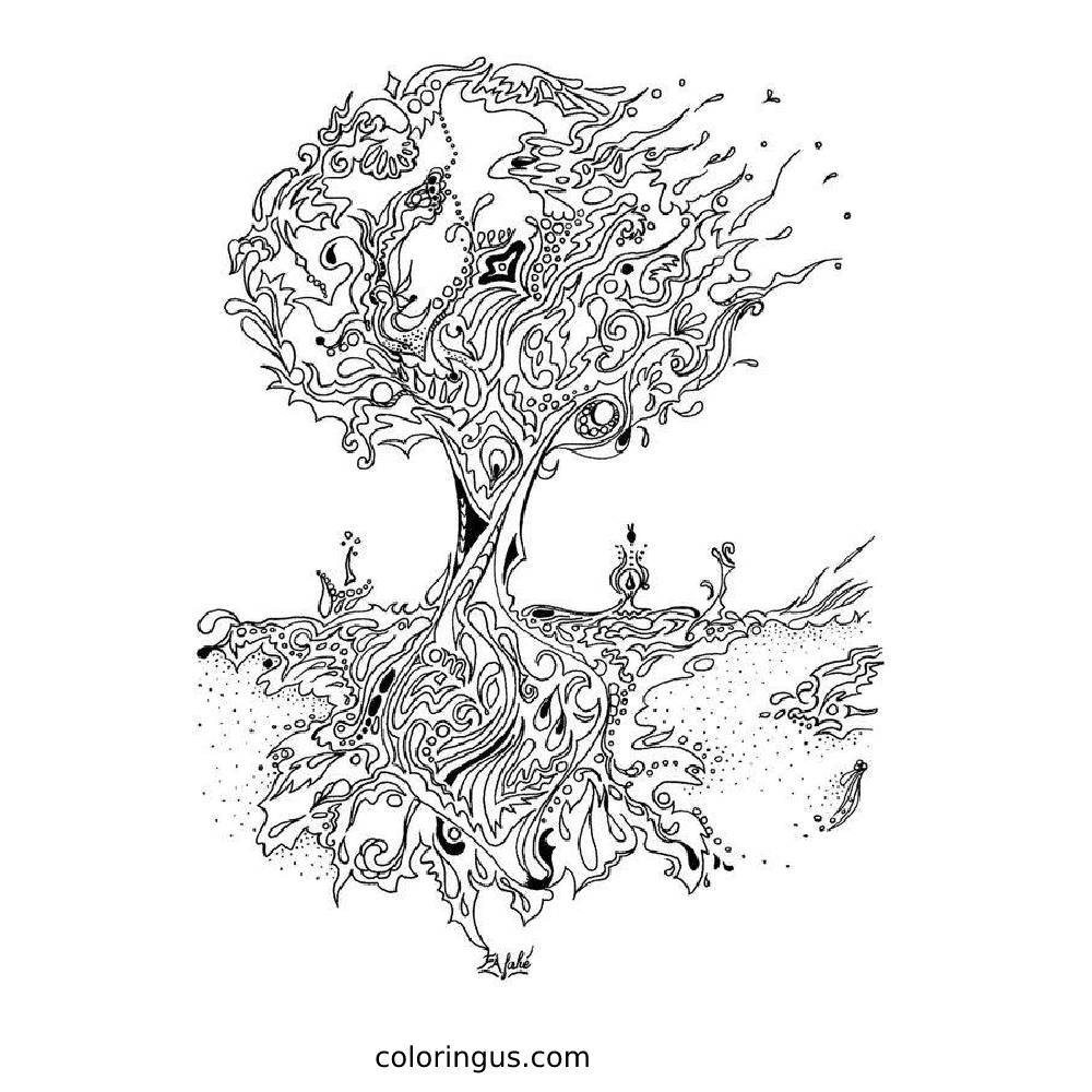 Trippy Coloring Pages For Adults Free Printable PDF