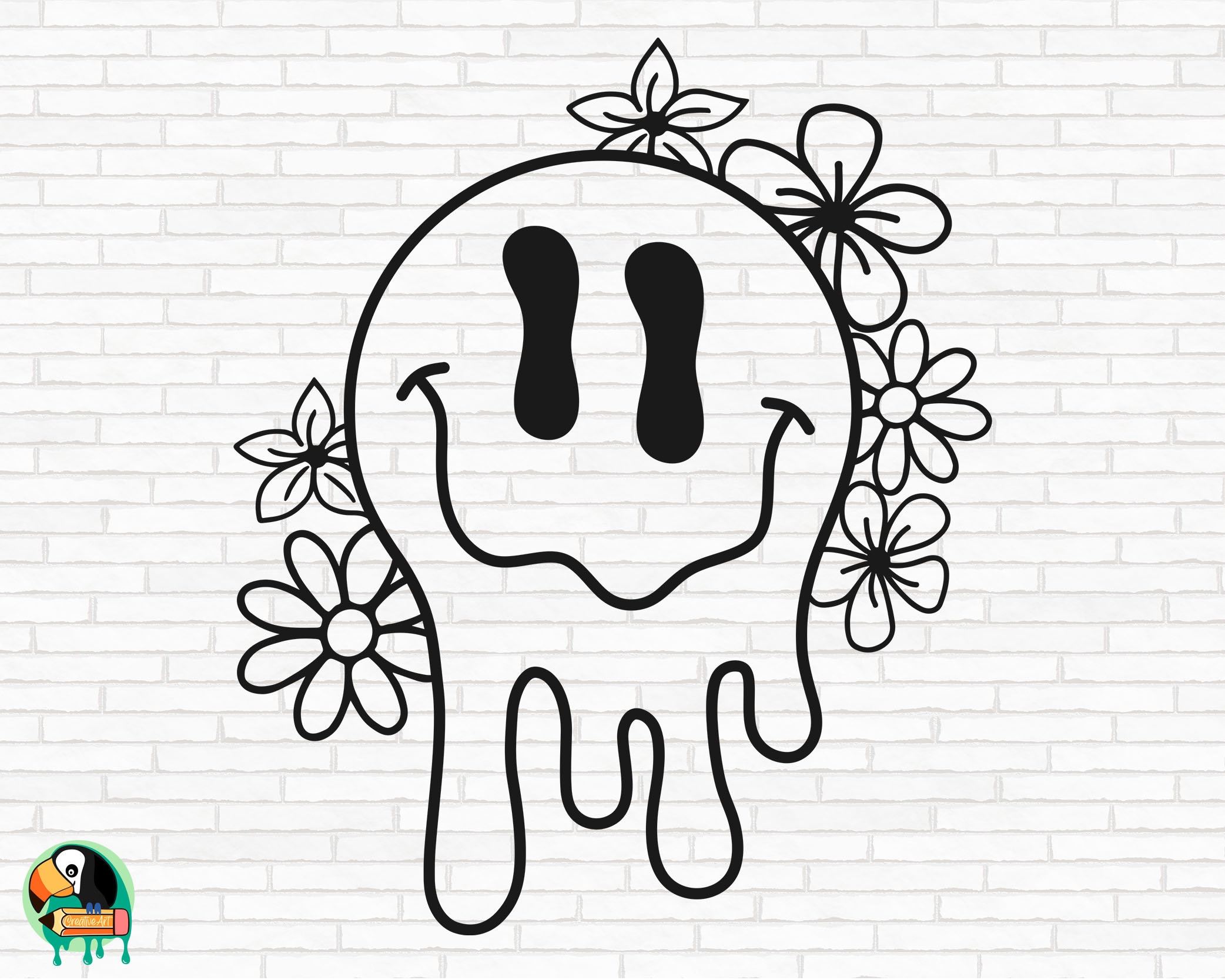 Trippy Smiley Face Coloring Page Coloring Pages