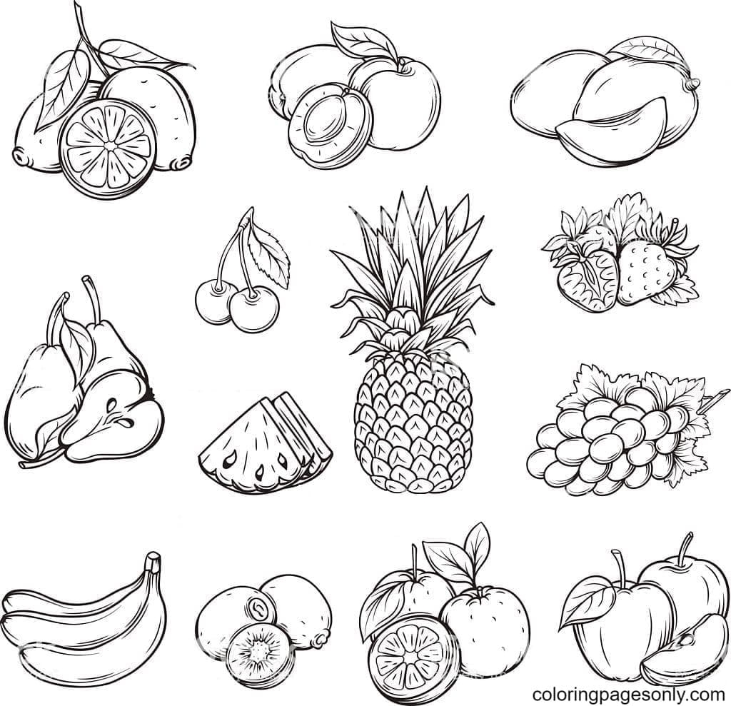 Tropical Fruit Coloring Pages Tropical Fruit Coloring Pages Pdf 