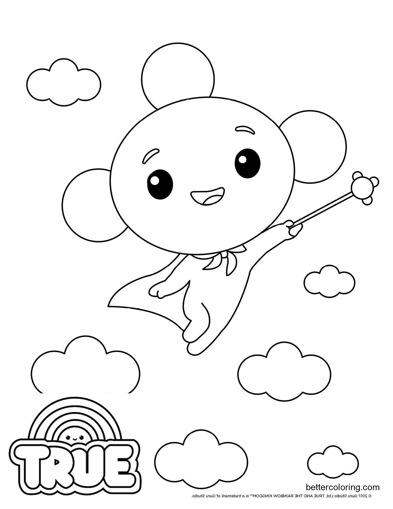 True And The Rainbow Kingdom Coloring Pages Rainbow King Outline Free 