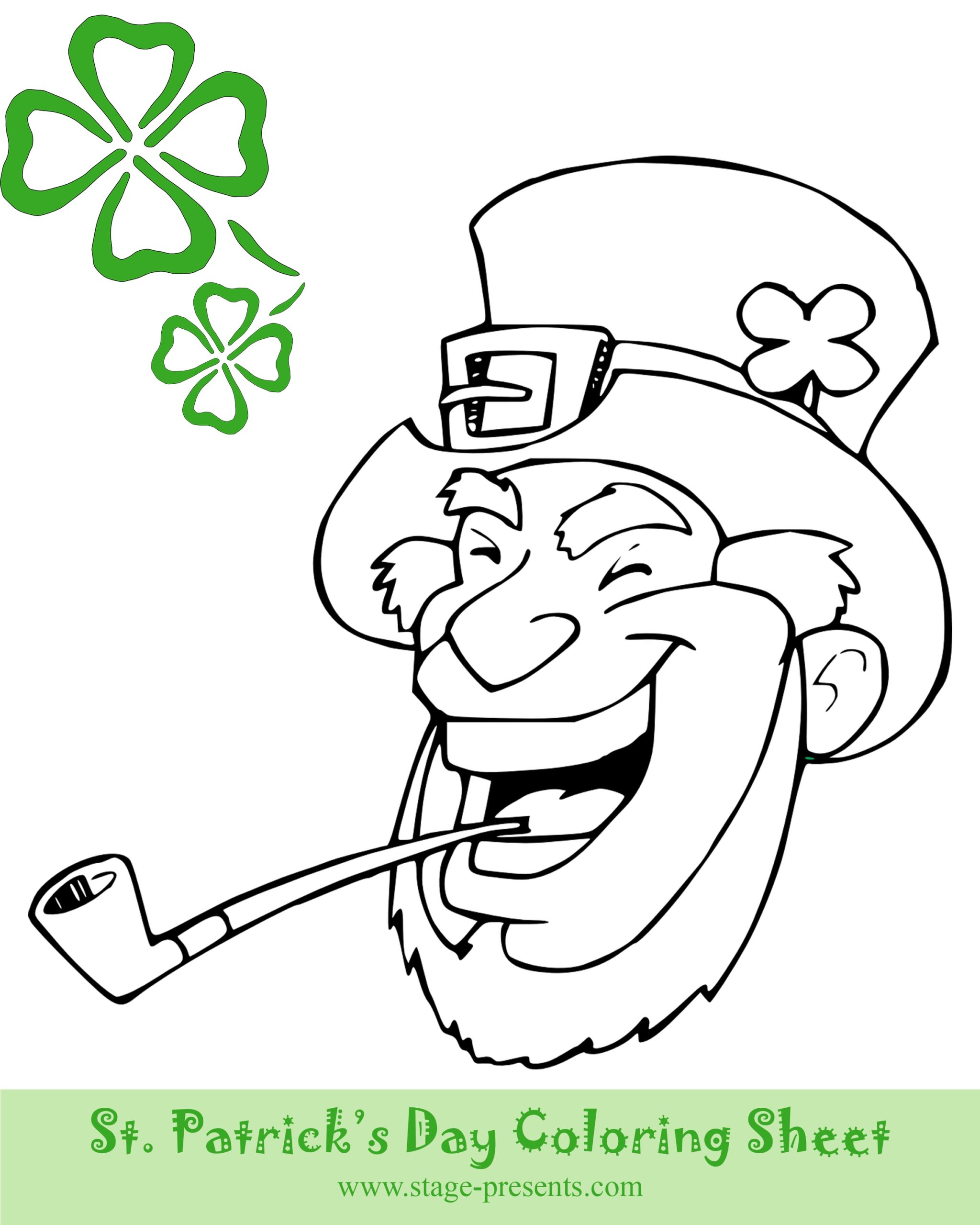 Two Free St Patrick 39 s Day Coloring Sheets Stage Presents