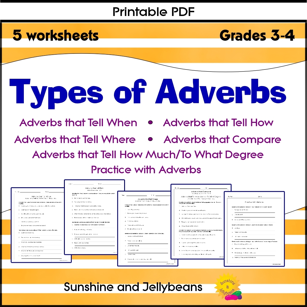 Types Of Adverb Worksheets Worksheets For Kindergarten